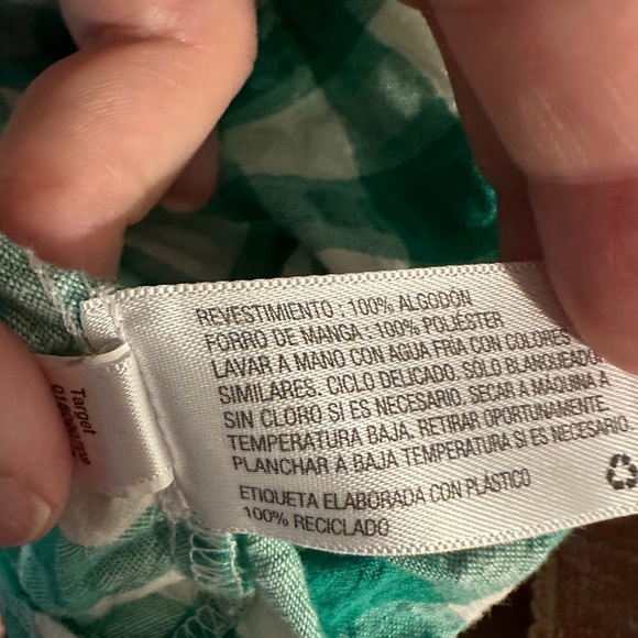 a new day Green White Checkered Gingham Puff Sleeve Midi Sheath Dress Large - Picture 11 of 11